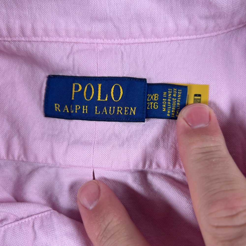 Polo Ralph Lauren Mens 2XB Big & Tall Pink Oxford Button Down Shirt Blue Pony - Picture 3 of 6